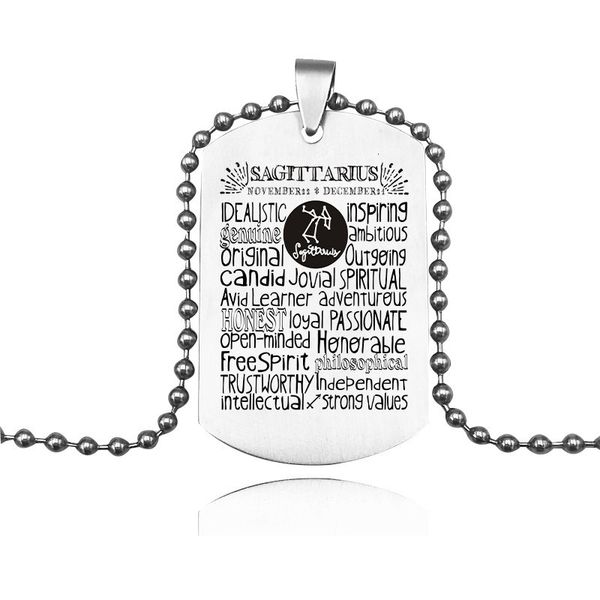 

new arrival personalised constellation sagittarius gemini leo stainless steel pendant necklace for men jewelry accessori