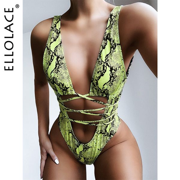 

ellolace bandage snake bikini women's swimsuit hollow out bathing suit swimwear 2020 swimming suit for women beach wear t200708, White;black