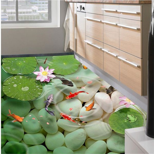 

p 3d landscape wallpaper liver fish floors beautiful scenery wallpapers pvc self-adhesive wallpaper