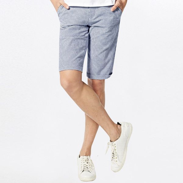 

goldberg new casual shorts men's slim cotton plaid summer / 5 pants fashion, White;black