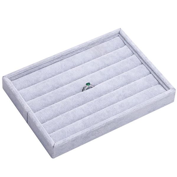 

2pcs new small velvet seven lines show ring plate jewelry plate 24 * 17 * 3.0 cm, Pink;blue