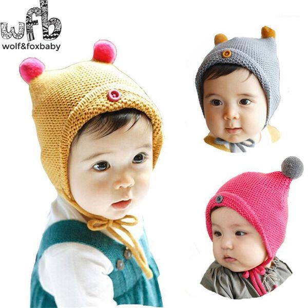 

retail 6-48 months earflaps caps hats touca gorras bucket beanies bebes accessories baby child children infant kids spring fall1, Yellow