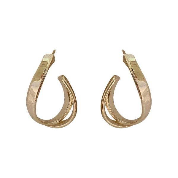 

hoop & huggie timeonly minimalist moon hollow wide metal earring fo women ladies party gifts statement accessories korea style, Golden;silver