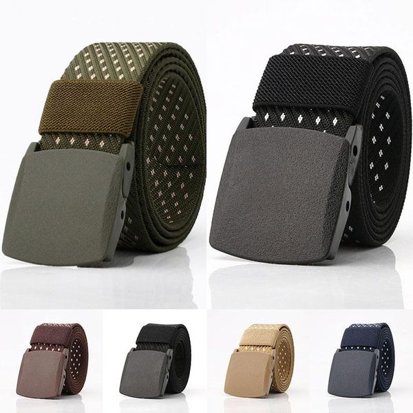 

canvas belt casual nylon plastic buckle waist belts for women men fashion outdoor tactical sport jeans waistband, Black;brown