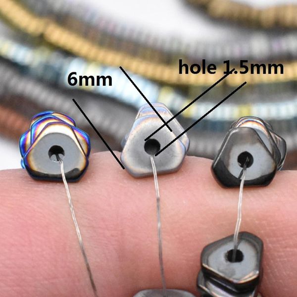 

yanqi натуральный камень треугольник нарезанный чип формы гематитные бусы плоский треугольник свободные бусины для ювелирных изделий diy 6 *