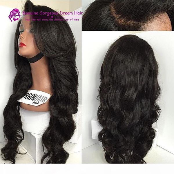 

brazilian body wave virgin full lace wig 100% unprocessed human hair lace wigs for black women with baby hair, Black;brown