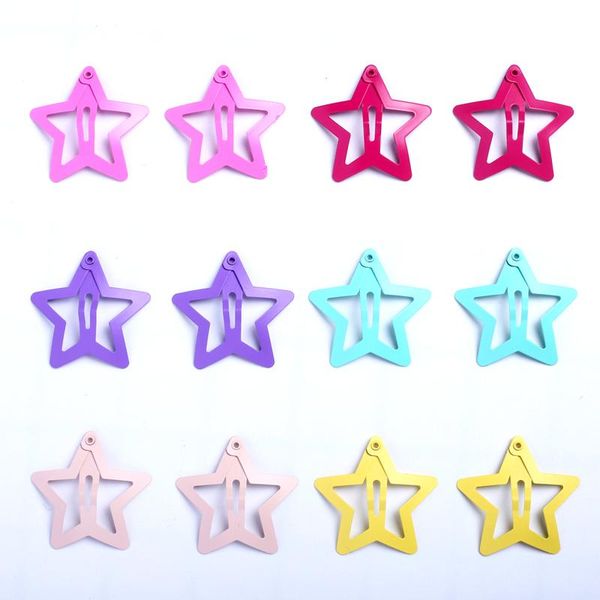 

12pcs girls hair accessories hair clips for baby snap hairpins barrettes children assorted color cute metal star barrettes 3.5cm wmtqvu, Black;brown
