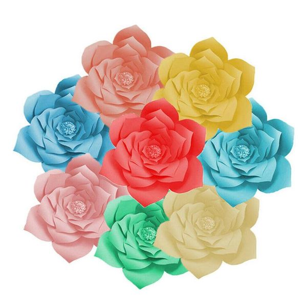 

30cm paper flower backdrop wall large rose flowers diy wedding party decor