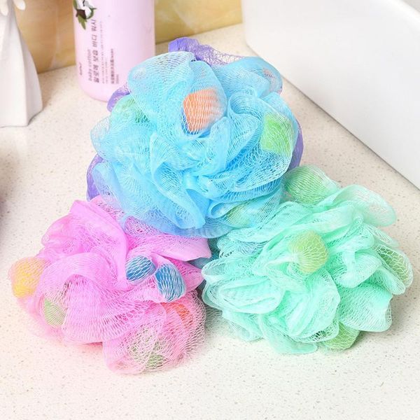

bath brushes, sponges & scrubbers 1pcs ball scrubber shower body cleaning mesh nylon sponge rich bubbles loofah massage scrubber1