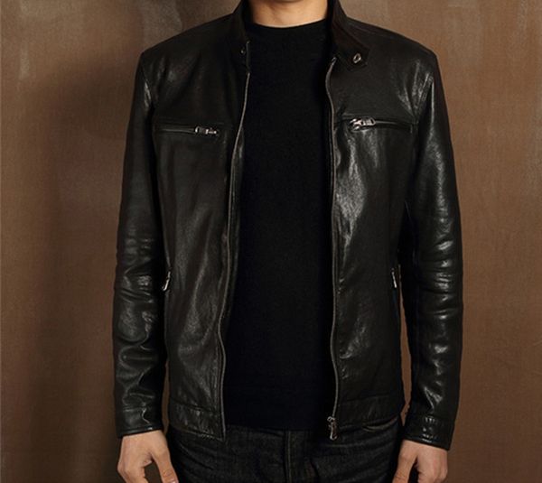 

2021 new genuine motorcycle men jackets jacket leather fvvc, Black