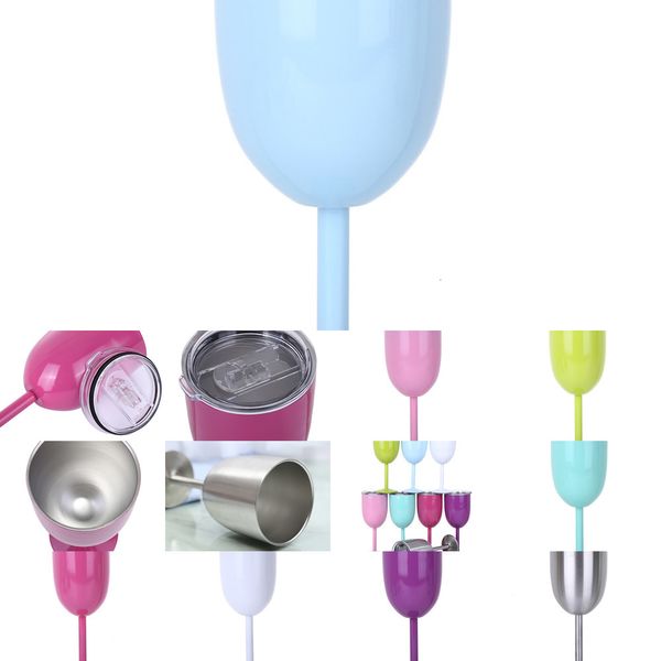 

double stainless steel red wine with lids 10oz cocktail glass goblet 8 colors bar car mugs 4 nprtp