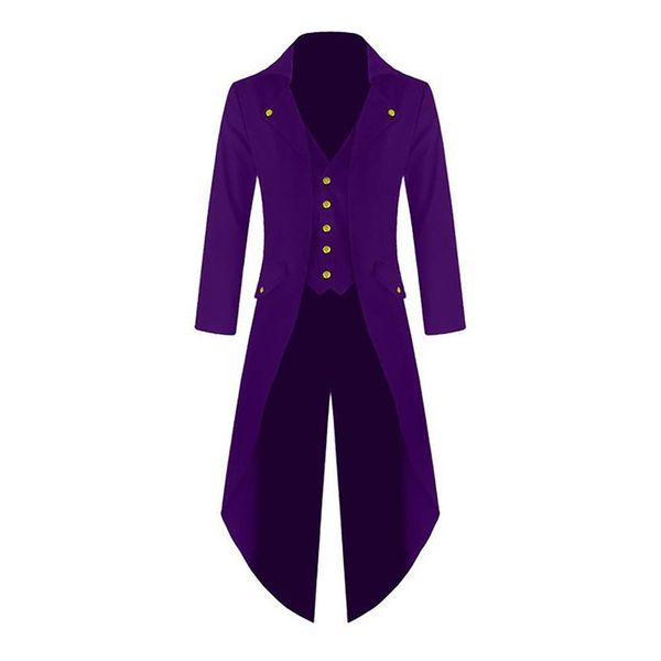 

men vintage gothic steampunk long sleeve single breasted tailcoat jacket coat ing, White;black