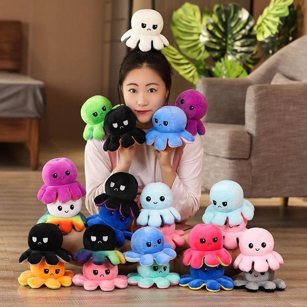 

2021 reversible ocs plush toys 10*20cm stuffed animals cute flipped ocs doll double-sided expression ocs wholesale