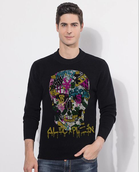 

casual male sweater, diamond neck fine stone, fit 2021-autumn man sweaters pullovers men pull homme -2xl. j9pk, White;black
