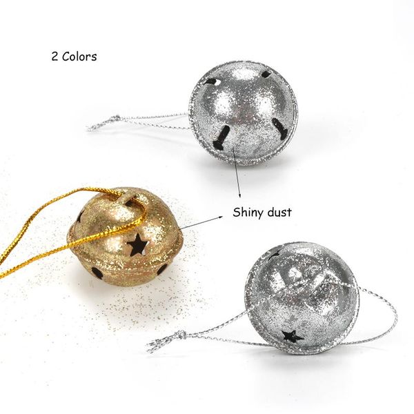 

новогодние украшения для дома 2020 серебристого золота 40шта блестящей пыли белл 35ммы металл рождественской елка болл украшение висячих дек