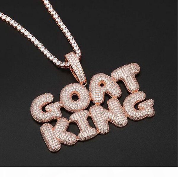 

mens hip hop custom name combination bubble letter pendant necklace micro cubic zirconia gold silver rose gold copper pendant necklace