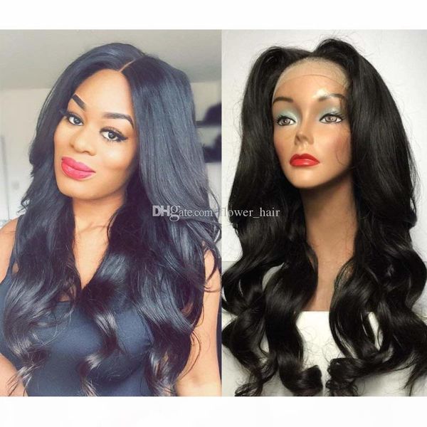 

150% density body wave lace front human hair wigs for women pre plucked hairline lace wigs brazilian remy hair, Black;brown