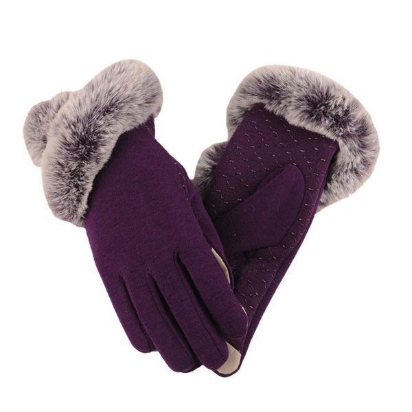 

High Quality Cold-proof Women' Fleece Thicker Warm Gloves With Touch Screen Winter Warm Gloves Guantes De Invierno, Blue;gray