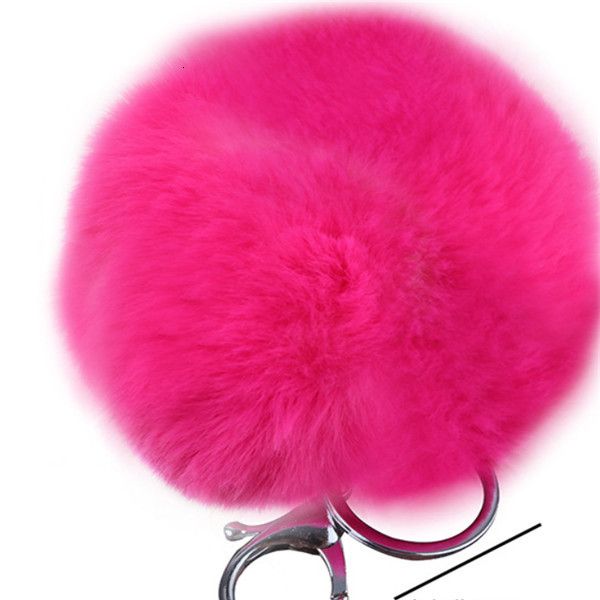 

car imitate handbag rabbit keychain pom ring fur ball key chains rings 3.15 inch lovely backpack wallet keyfob .bujm, Silver