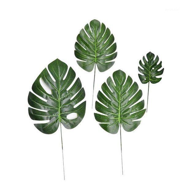 

decorative flowers & wreaths artificial monstera plants plastic tropical palm tree leaves wedding home garden decoration pography leaves1