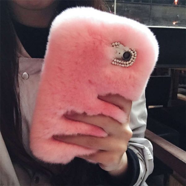 

fashion drill luxury rex rabbit water plush fur 12pro for xr mobile phone soft shell 8plus