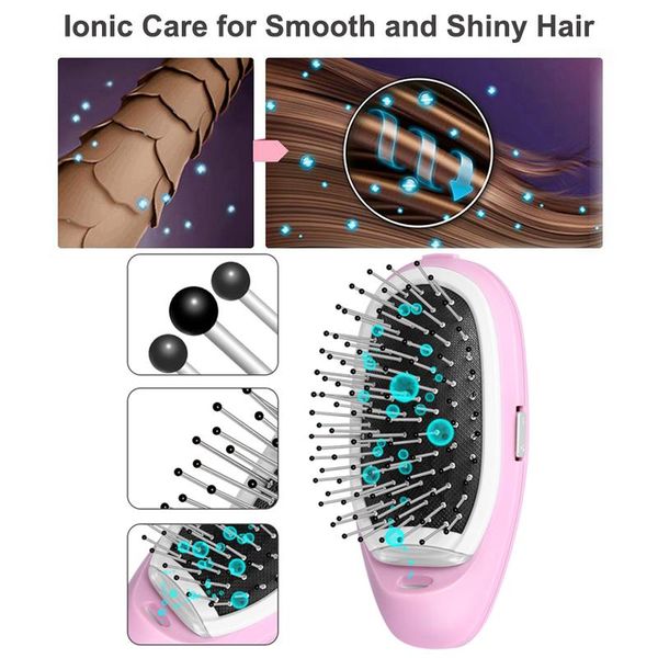 

electric klit negative ionic hairbrush women detangler scalp massage hair brush comb frizz hair haarborstel klit sqczyb cissors, Silver