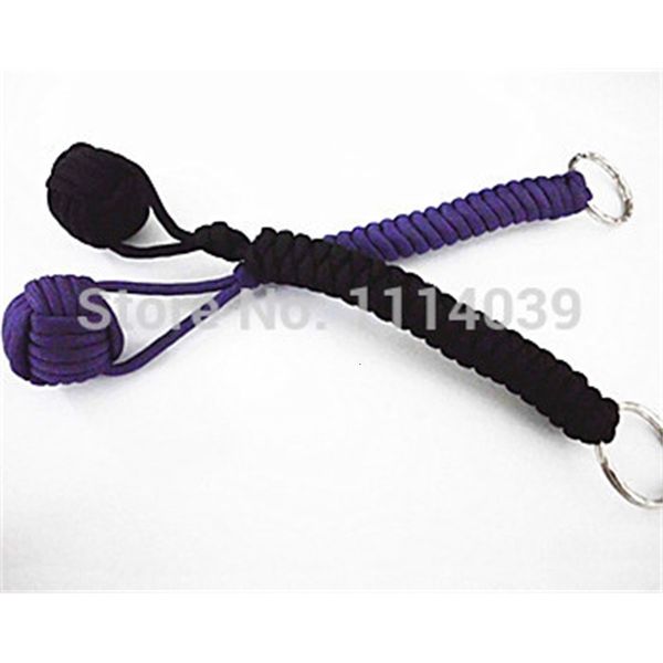 

paracord monkey self defense shipping fist 550 keychain ball metal core lanyard, Slivery;golden