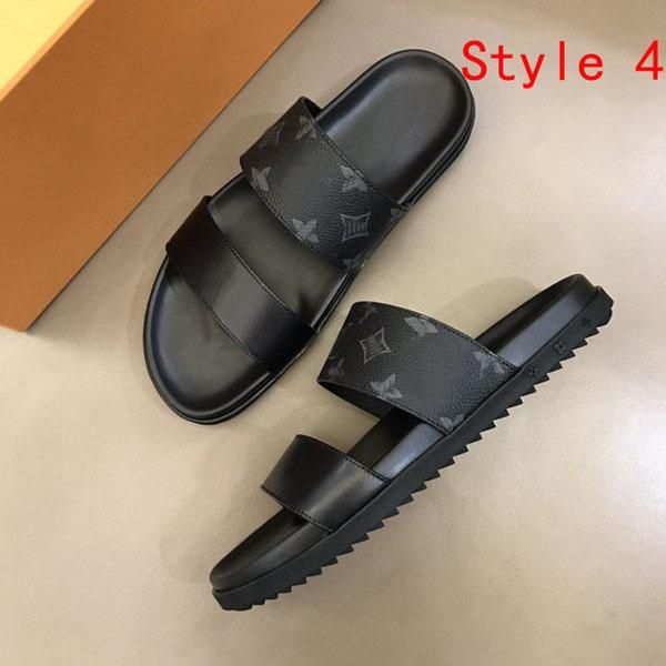 

fashion men shoes luxury men summer fashion sandals shoes classics casual flats sandals for men beach flip flops with original box, Black