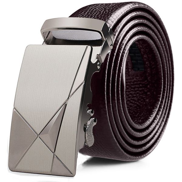 

automatic buckle belt business men's belt leisure real cow leather pants fashion, Black;brown