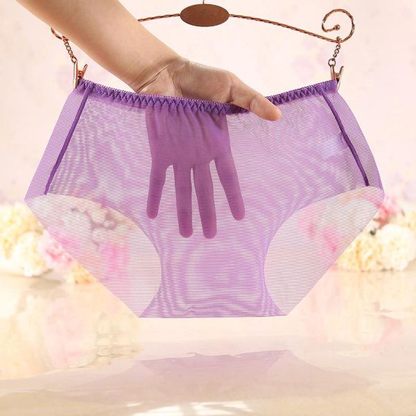 

women's panties soft mesh transparent briefs underpants ultra-thin middle waist 6 colors, Black;pink