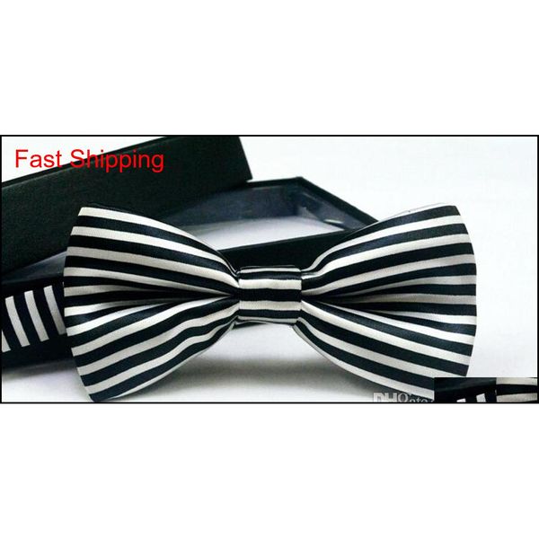

mens bowtie bow ties pre-tied adjustable stripe plaid neck bow t qyljrr dh_seller2010, Black;gray