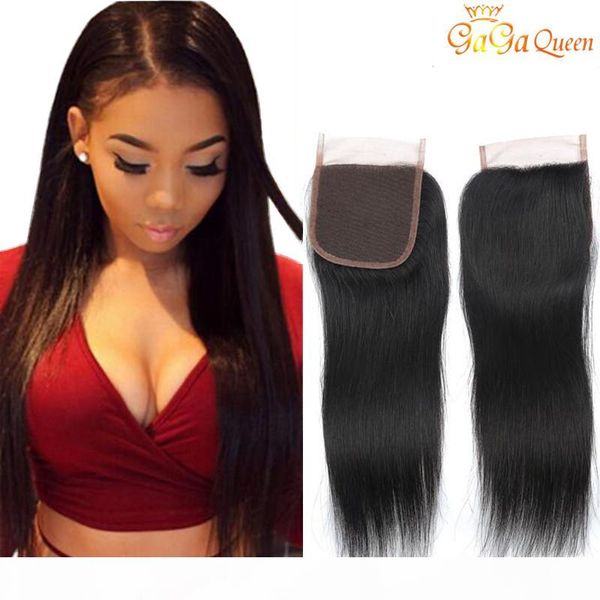 

brazilian straight hair closures 1pc 4x4 lace closures human hair weave natural color brazilian hair weaves selling, Black;brown