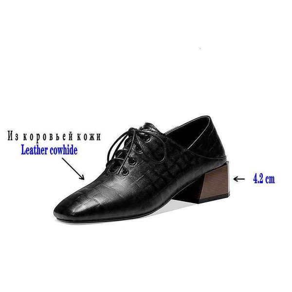 

shoes qzyerai dress woman heels oxford genuine leather spring lace-up ladies pumps high loafers womens casual, Black
