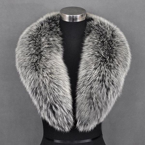 

Winter 100% Natural Real Fur Collar Fur Scarf 80CM-100CM Coat With Collar Neck Scarves, Blue;gray