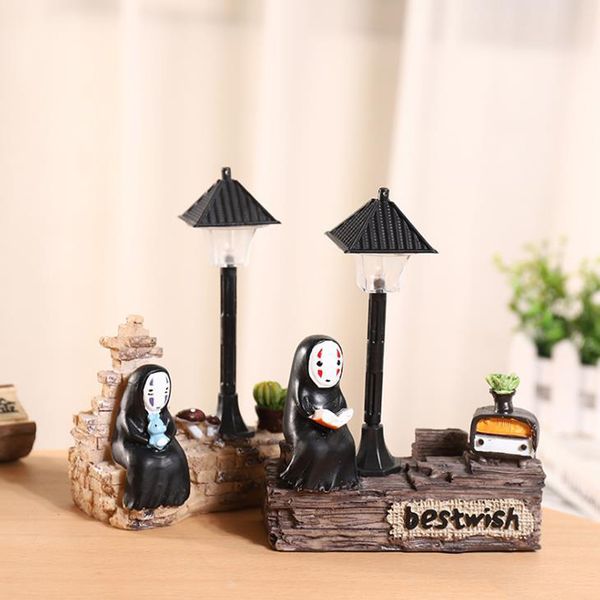 

1 pcs cute anime spirited away no face man figures toy led night light figure model desk decorations figure toy kids gift