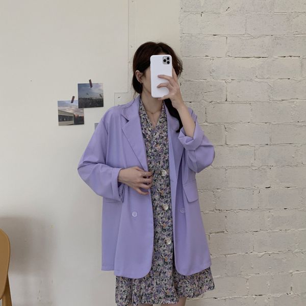 

2021 new six colors spring summer women sleeve single breasted female casual jacket lady blazer outwear chiffon coat vj3e, White;black