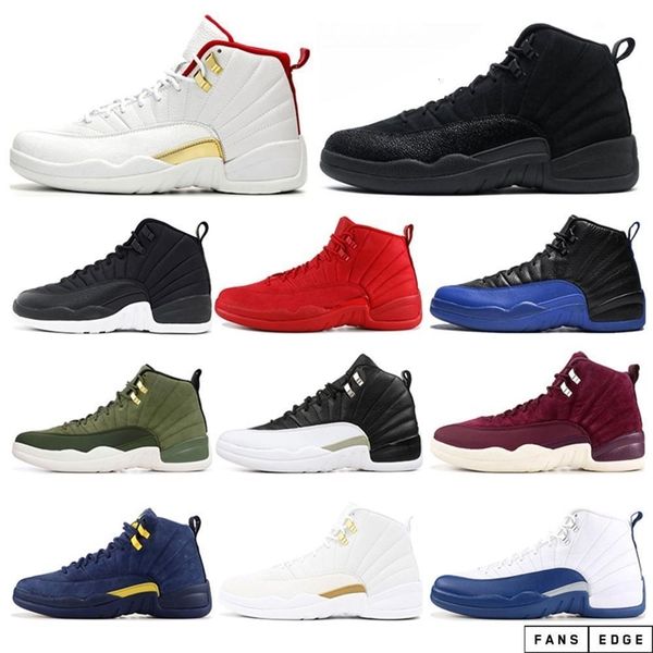 

2020 new arrivel mens shoes 12s fiba game royal gym red athletics nylon mens trainers sports sneakers size 7-13