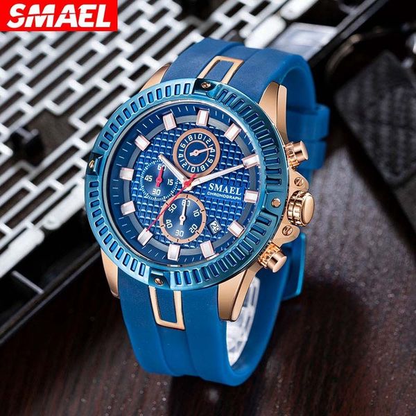 

smael smer fashion men's watch large dial outdoor waterproof sports luminous timing student electronic watch, Slivery;brown