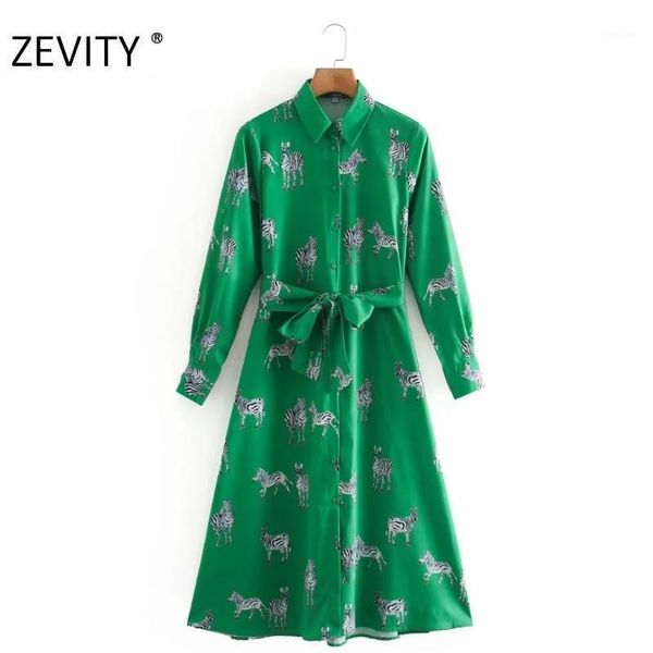 

zevity new women fashion animal print long sleeve casual shirt dress office lady breasted bow sashes vestido chic dresses ds44081, Black;gray