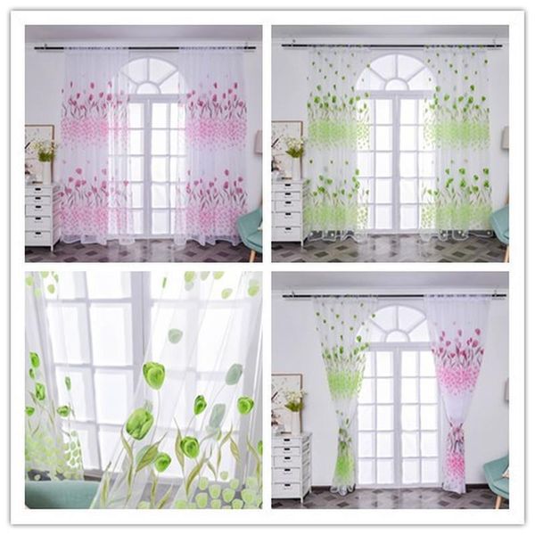 

curtain & drapes 1x2m tulip tulle screens sheer voile curtains for bedroom living room window decoration modern accessories
