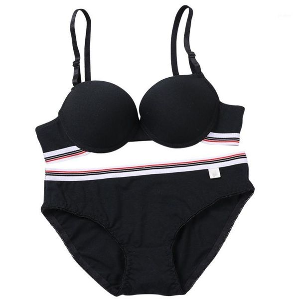 

everyday bra b cup push up bra thin padded & brief sets comfortable young girl underwear student brassiere1, Red;black