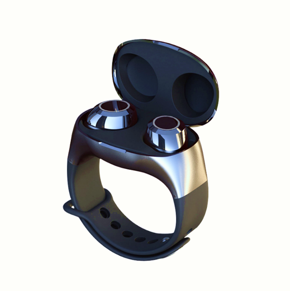 

bluetooth 5.0 tws earphone waterproof headset sports watch true wireless headphone wristband headset portable mini earphoens