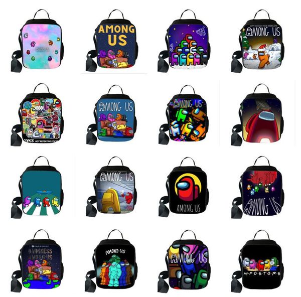 

game among us lunch bag wallet coin purses card holder zipper wallets women kids cute cartoon anime purse totes mini bags 30color e123007, White
