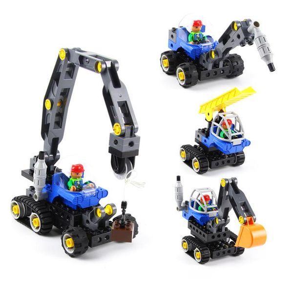 

children puzzle big particle diy assembly inserting building blocks toy mechanical engineering car series for boys intelligence gift 09