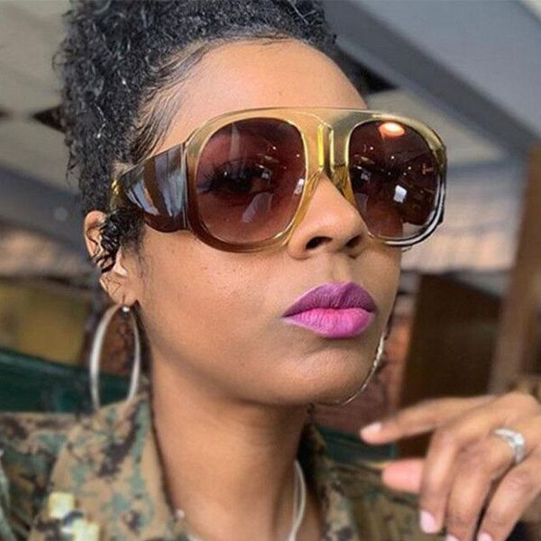 

sunglasses fashion oversized sports women 2021 celebrity men square sun glasses retro gradient goggles uv400, White;black
