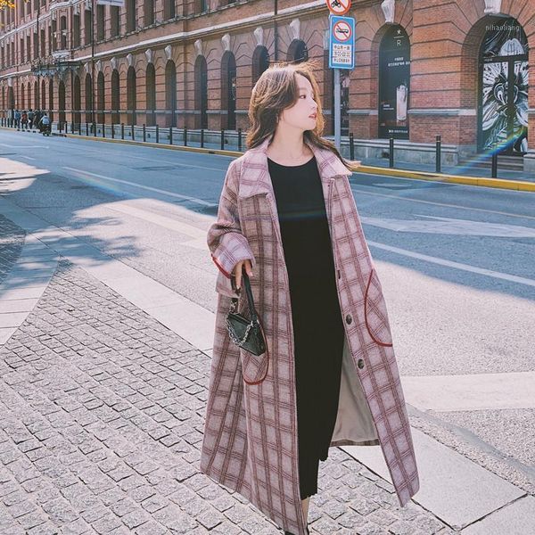 

fashion cotton red plaid coat women warm fur lining cotton padded oversized long jacket winter female jacket parkas mujer1, Black