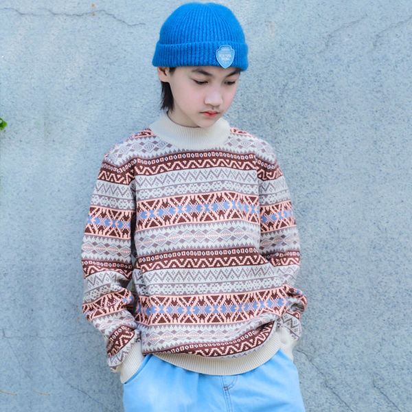 

children's dk fashion jacquard t-shirt for boys, Blue