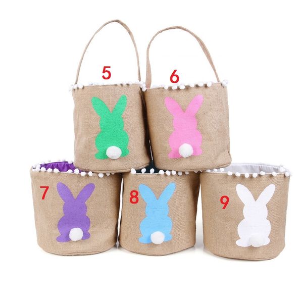 

factory price baskets bunny ears rabbit candy gift birthday bag canvas party four color printed easter barrel