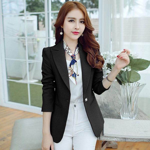 

(green blue black) women blazers and jackets long-sleeved suit ms. blazer femme blaser feminino casual blazer for ladies, White;black