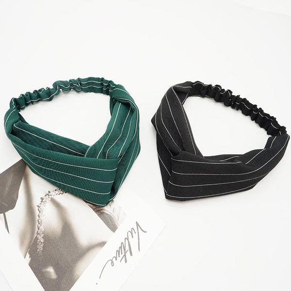 

fashion retro literary elastic hair band makeup wash your face hair band korean joker tiara female hair accessories h wmtwjx, Black;brown